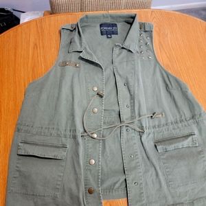 Forever 21 Long Army Green Vest